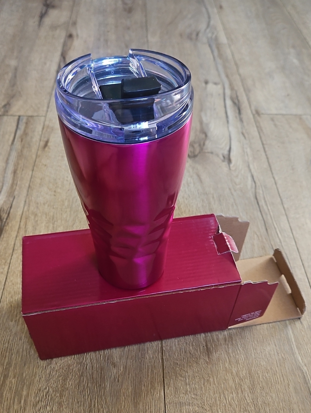 Magenta PRIMULA Stainless Steel Travel Tumbler with Clear Lid